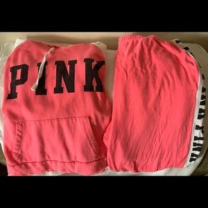 Pink/ Victoria Secret Hoodie and Sweatpants